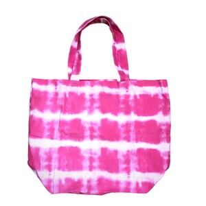 Bloomingdale’s Tie Dye White Pink Canvas Boho Festival Cotton Casual Tote NWT
